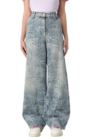 Palm Angels Wide Jeans, female, , Size: W28 Wide Leg Palm Tree Jeans