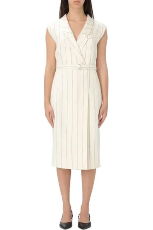 HUGO BOSS Midi Dresses, female, , Size: S Striped Belted Dress