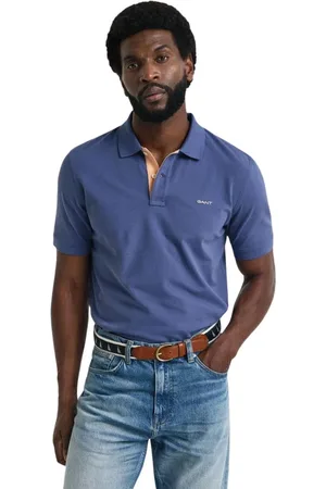GANT Polo Shirts, male, , Size: 3XL Navy Piqué Polo with Contrast Details