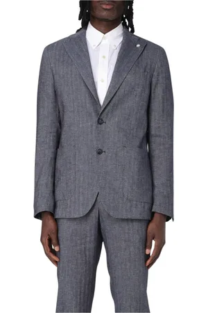 Manuel Ritz Blazers, male, , Size: S Linen Suit Jacket