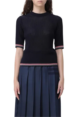 Thom Browne Round-neck Knitwear, female, , Size: XS RibKnit Cardigan