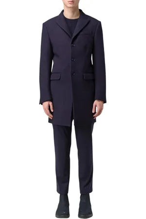 D.A. Daniele Alessandrini Single-Breasted Coats, male, , Size: 2XL Sophisticated Overcoat Notch Neck