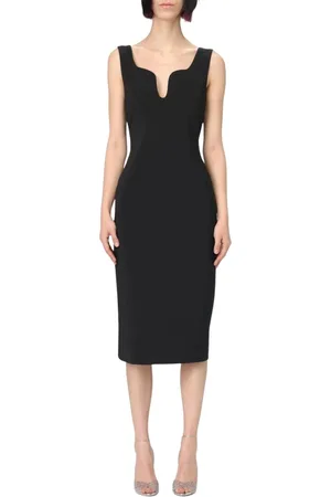 Giorgio Armani Midi Dresses, female, , Size: S Elegant V-Neck Midi Dress