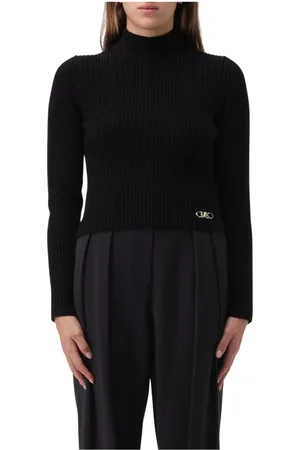 Michael Kors Turtlenecks, female, , Size: L Ribbed Mock Neck Sweater
