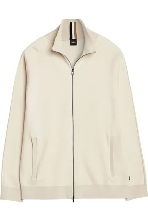 HUGO BOSS Zip-throughs, male, , Size: M Zip-up Cotton and New Wool Cardigan
