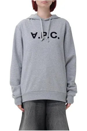 A.P.C. Hoodies, female, , Size: S Grey Logo Hoodie Relaxed Fit
