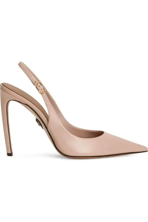 Dolce & Gabbana Pumps, female, , Size: 9 1/2 US Beige Slingback High Heel Sandals
