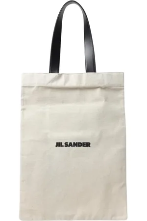 Jil Sander Tote Bags, female, , Size: ONE SIZE White Minimalist Tote Bag with Leather Handles