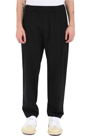A PAPER KID Straight Trousers, male, , Size: S Wool Blend Elastic Waist Pants