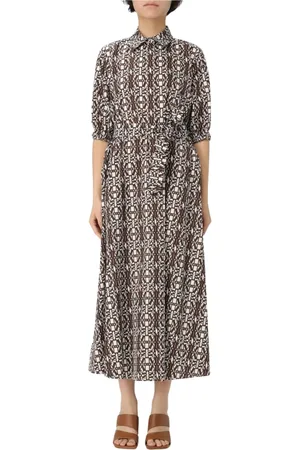 Max Mara Shirt Dresses, female, , Size: XS Sophisticated Tobacco Midi Dress