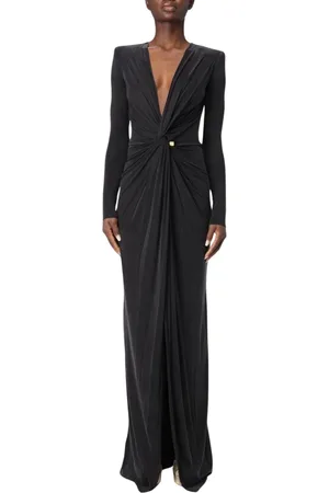 Elisabetta Franchi Gowns, female, , Size: XL Sophisticated Maxi Draped Dress