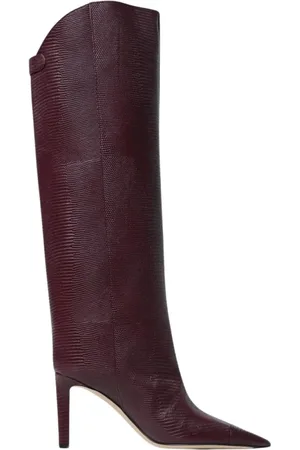 Jimmy Choo High Boots, female, , Size: 5 US Burgundy Knee-High Boots