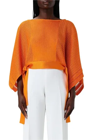 Alberta Ferretti Round-neck Knitwear, female, , Size: S Vibrant Knit Pullover Sweater