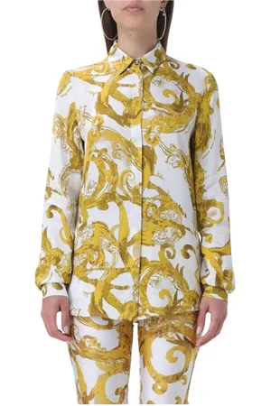 VERSACE Shirts, female, , Size: S Baroque Print Silk Blouse