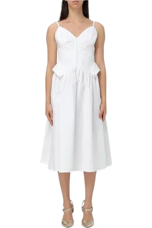 Elisabetta Franchi Midi Dresses, female, , Size: L Elegant Ivory Midi Dress