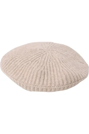 Ganni Hats, female, , Size: ONE SIZE Ribbed Knit Alpaca Wool Beanie