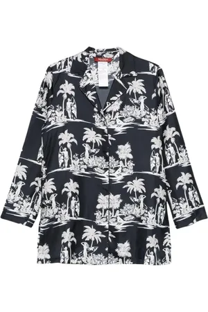 Max Mara Shirts, female, , Size: S Tropical Print Silk Blouse