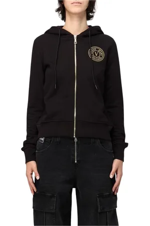 VERSACE Zip-throughs, female, , Size: 2XS ZipUp Hoodie Sweatshirt