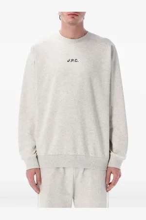 A.P.C. Sweatshirts, male, , Size: M Grey Crewneck Sweatshirt with Asics Logo