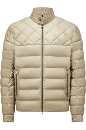 Moncler Winter Jackets, male, , Size: 2XL Leather-Trimmed Biker Jacket