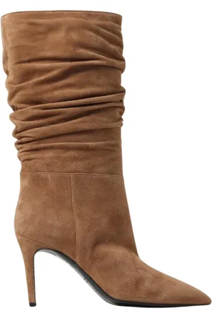 Via Roma Heeled Boots, female, , Size: 10 US Blue Suede Slouch Knee-High Boots