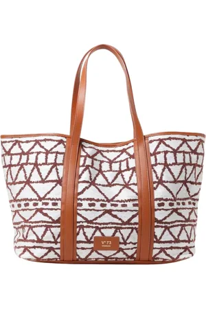V°73 Tote Bags, female, , Size: ONE SIZE Geometric Pattern Tote Bag