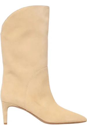 PARIS TEXAS Heeled Boots, female, , Size: 8 1/2 US Suede MidCalf Flat Boots