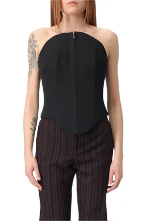 Alexander McQueen Sleeveless Tops, female, , Size: 2XS Strapless Corset Top Zipper