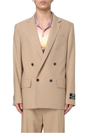 Msgm Blazers, male, , Size: L Wool Double-Breasted Blazer