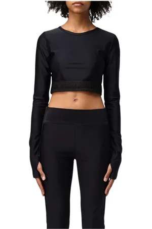 VERSACE Long Sleeve Tops, female, , Size: 2XS LongSleeve Crop Top with Thumbholes