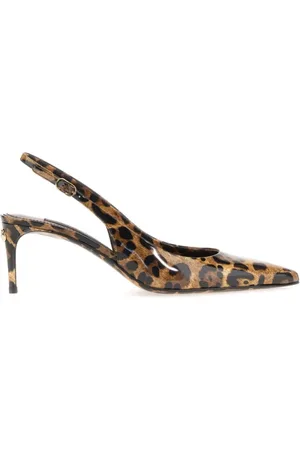 Dolce & Gabbana Pumps, female, , Size: 7 1/2 US Spotted Print Leather Slingback Pumps