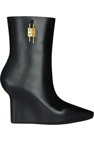 Givenchy High Boots, female, , Size: 7 US Leather Logo Ankle Boots