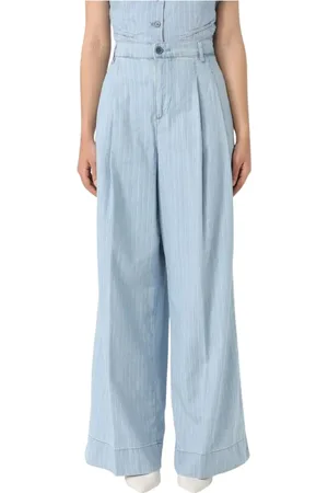 Liu Jo Wide Jeans, female, , Size: M Pinstripe Wide Leg Jeans