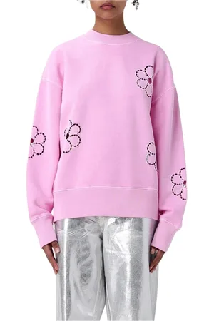 Msgm Sweatshirts, female, , Size: M Flower Cutout Sweatshirt
