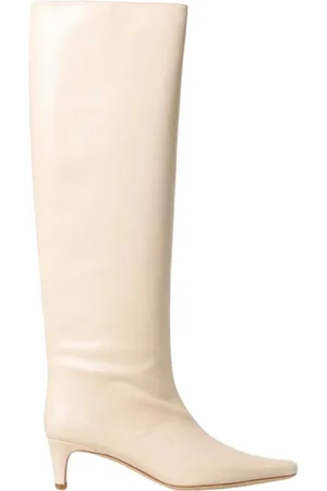 Staud High Boots, female, , Size: 11 US Cream Leather Boots for Women
