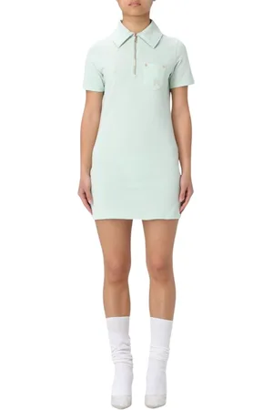 Palm Angels Short Dresses, female, , Size: L Mint Polo Dress Zip Closure