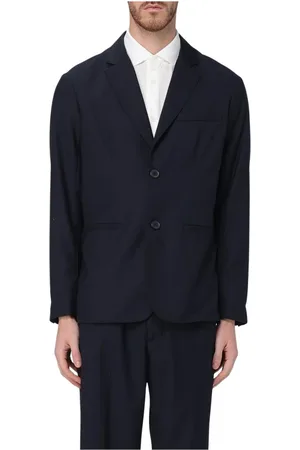 Armani Exchange Formal Blazers, male, , Size: XL Navy Zip-Up Jacket for Men