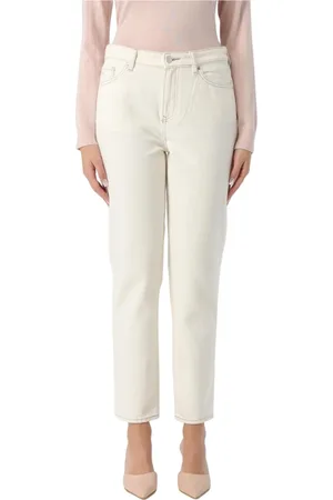 Armani Exchange Straight Jeans, female, , Size: W30 Yellow Cream Straight Leg Jeans