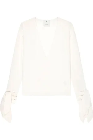 Givenchy Blouses, female, , Size: S Wool Sweater with Ribbed Trims