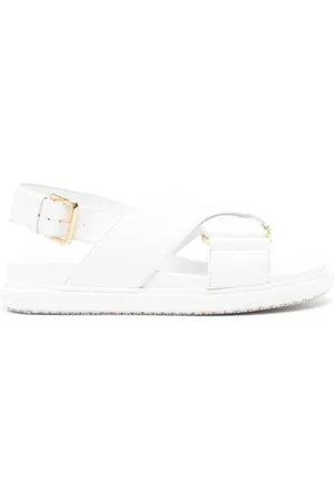Marni Flat Sandals, female, , Size: 6 1/2 US Fussbett Crisscross Sandal