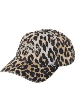 Ganni Caps, female, , Size: ONE SIZE Leopard Print Cap Stylish Woman