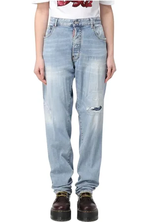 Dsquared2 Slim-fit Jeans, female, , Size: 3XS Stylish Distressed Light Wash Jeans