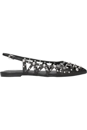 Ash Ballerinas, female, , Size: 6 US Studded Leather Cut-Out Pointed Toe Shoes