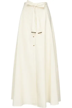Guess Maxi Skirts, female, , Size: 2XS Flared Skirt with Gold Button Closure