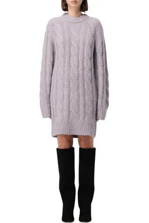 Michael Kors Knitted Dresses, female, , Size: 2XS Alpaca Sweater Dress in Violet