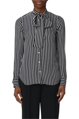 Michael Kors Shirts, female, , Size: XL Striped Silk Blouse Bow Tie Neck