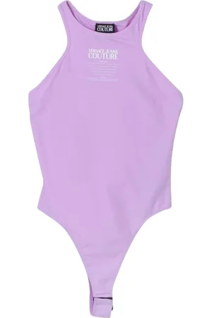 VERSACE Body, female, , Size: 2XS Violet Sleeveless Bodysuit