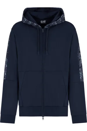 EA7 Zip-throughs, male, , Size: M Monogram Zip Hoodie Logo Series