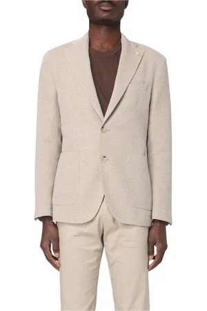 Manuel Ritz Blazers, male, , Size: L White Linen Blazer