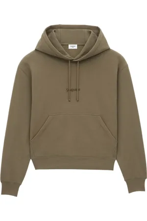 Saint Laurent Hoodies, male, , Size: XL Cotton Hoodie with Kangaroo Pocket